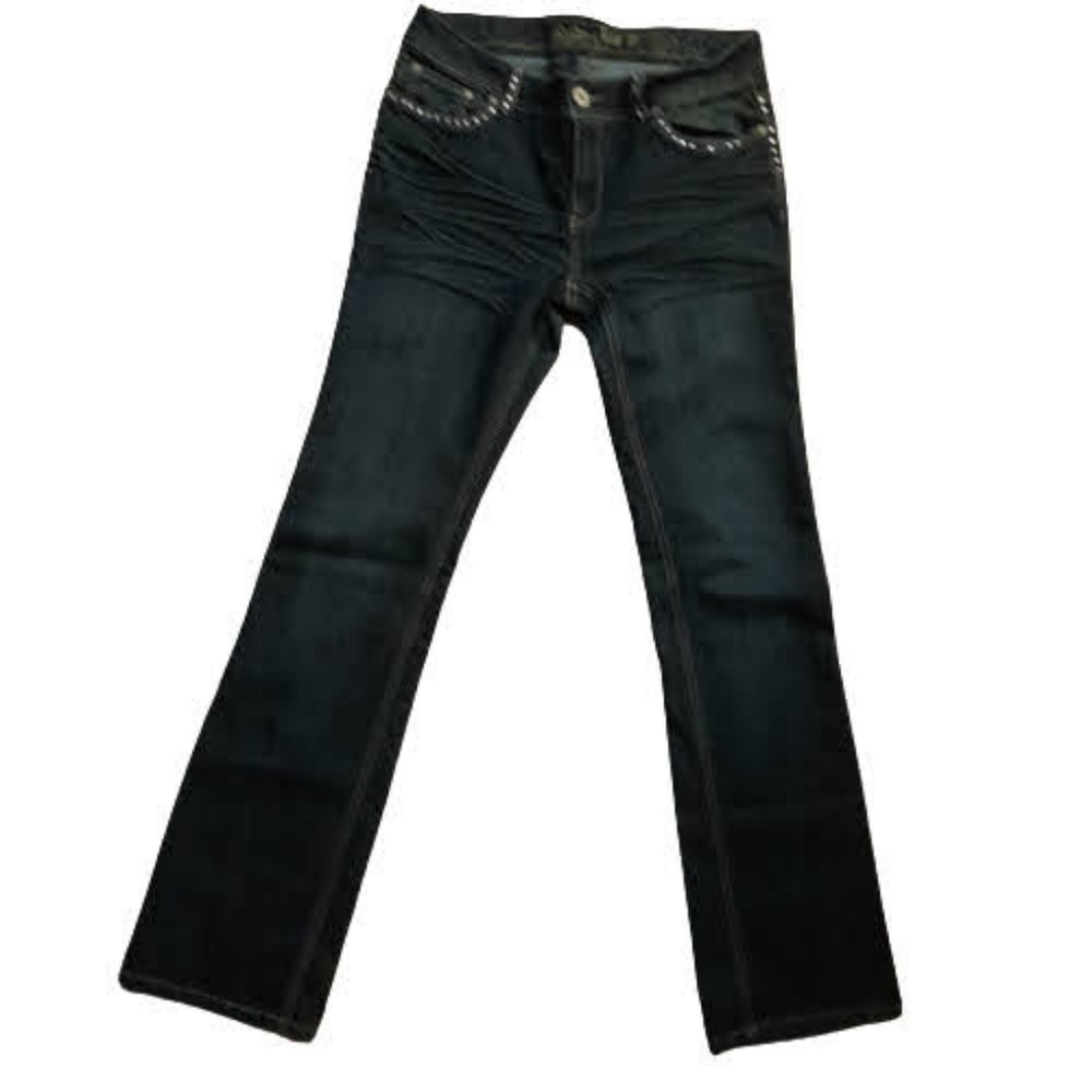 Suko Jeans Womens Size 8 Blue Rise Bootcut Rhinestones